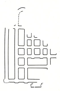 Киев. Церковь богородицы Кловского монастыря, 1108 г. План раскопанных фундаментов