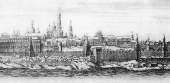 Панорама Москвы П.Пикарта. Около 1707 года. Фрагмент.