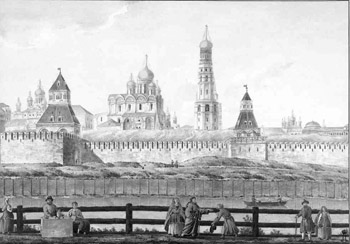 Московский кремль. Рисунок Ф.Кампорези. 1780-е годы.