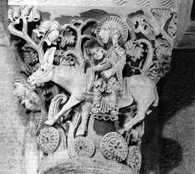 Фрагмент декора церкви Сен-Андош в Солье (Saulieu), департамент Золотой Берег (Côte-d'Or), Франция.