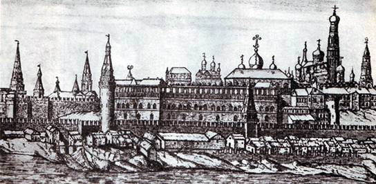 Московский Кремль на гравюре П. Пикара. Начало XVIII века.