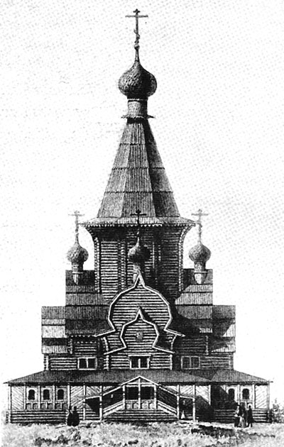 Церковь в селе Упе Архангельской области.