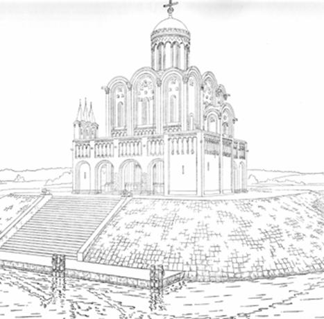 Церковь Покрова на Нерли. Реконструкция Б.А.Огнева.
