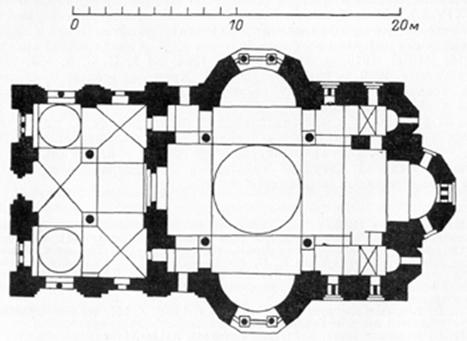 Афон. План собора монастыря Хиландар (конец XIII – XIV век).